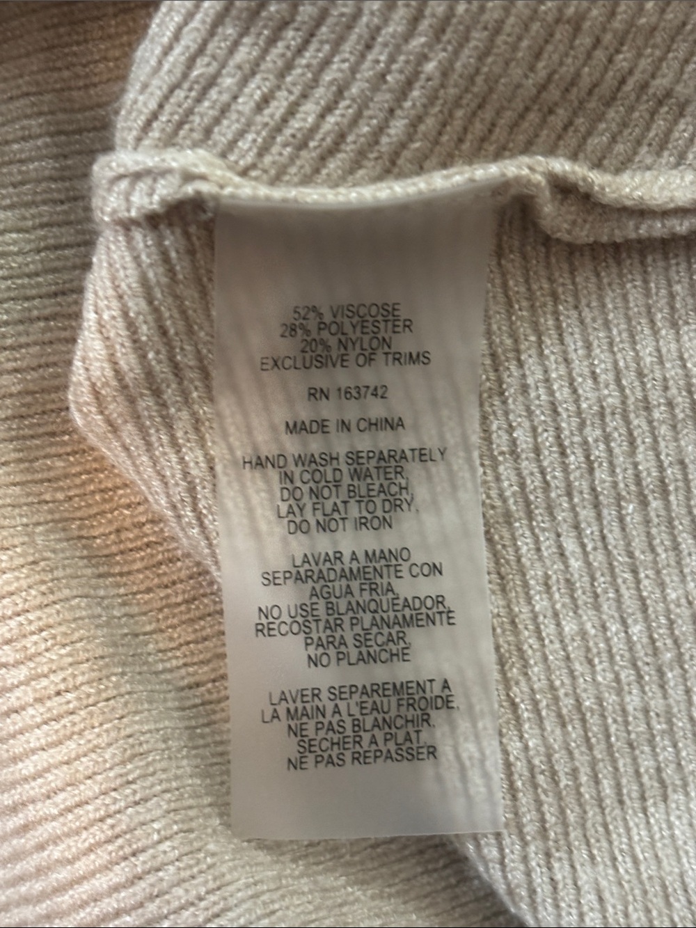 Liv Milano Heather Oatmeal Crewneck Sweater with Beaded Butterflies - Picture 5 of 9